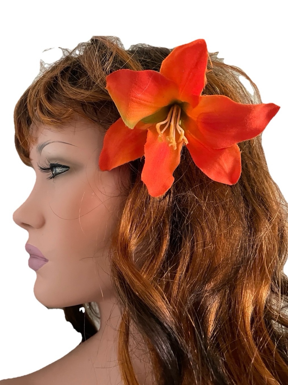 Blood ORANGE LILY Hair PIN Rockabilly VLV Pinup STYLE